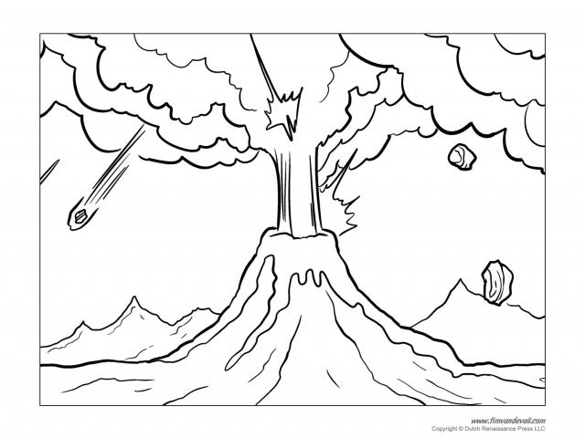 640x480 Drawn Volcano