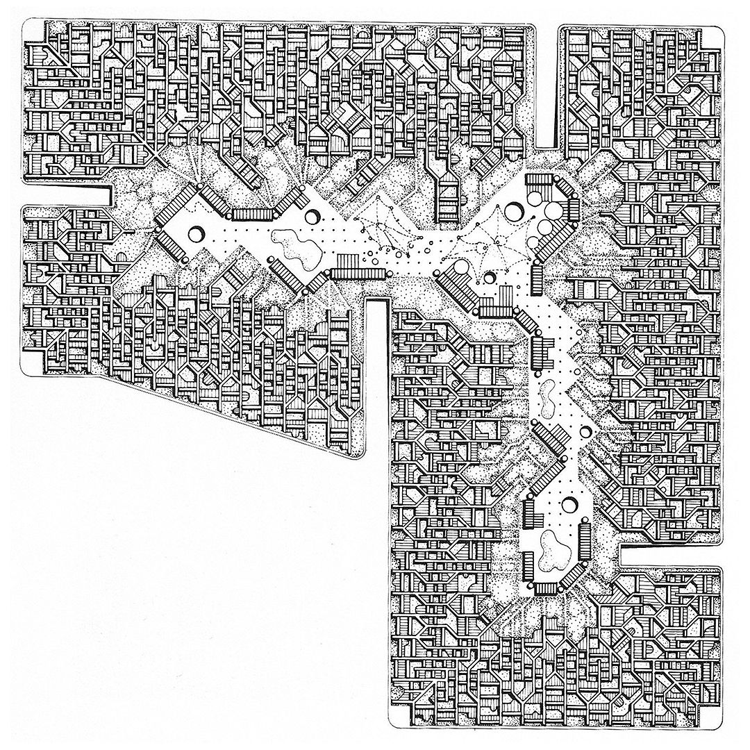 1080x1080 Plan Of Minoru Takeyama's Housing Collective (1974) Weaving