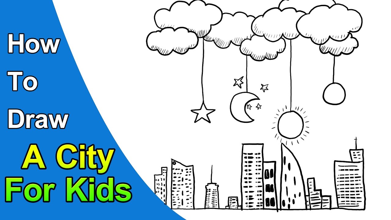 1280x720 How To Draw A City For Kids Easy Drawing