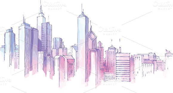 580x313 Collection Of City Drawing Tumblr High Quality, Free