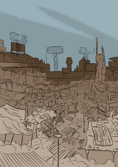 500x707 City Scape Drawing Tumblr