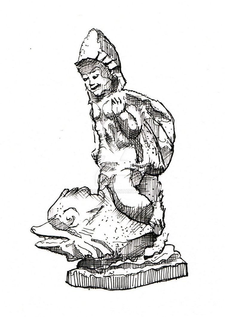 753x1061 Stockholm City Hall Sculpture Sketch By Cfgold