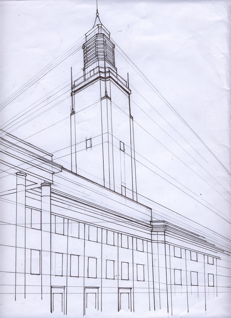 762x1049 Perspective Drawing Of Norwich City Hall By Stephenfisher