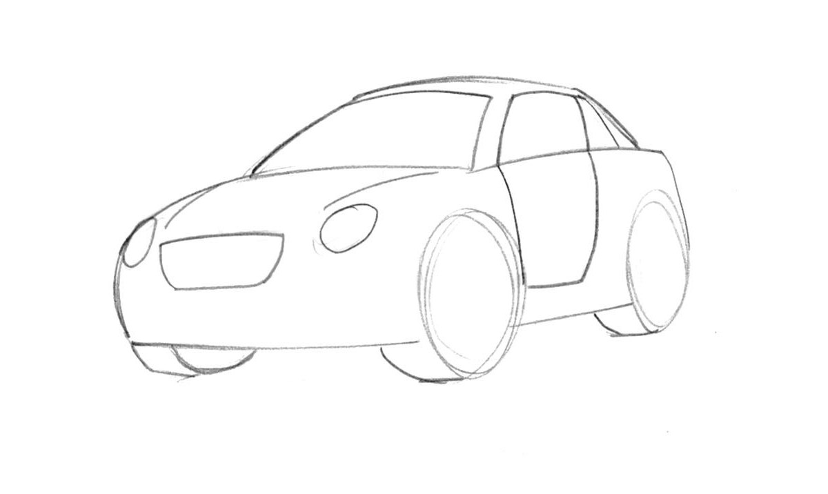 1200x716 Learn How To Draw A Cartoon Car Easy Junior Car Designer
