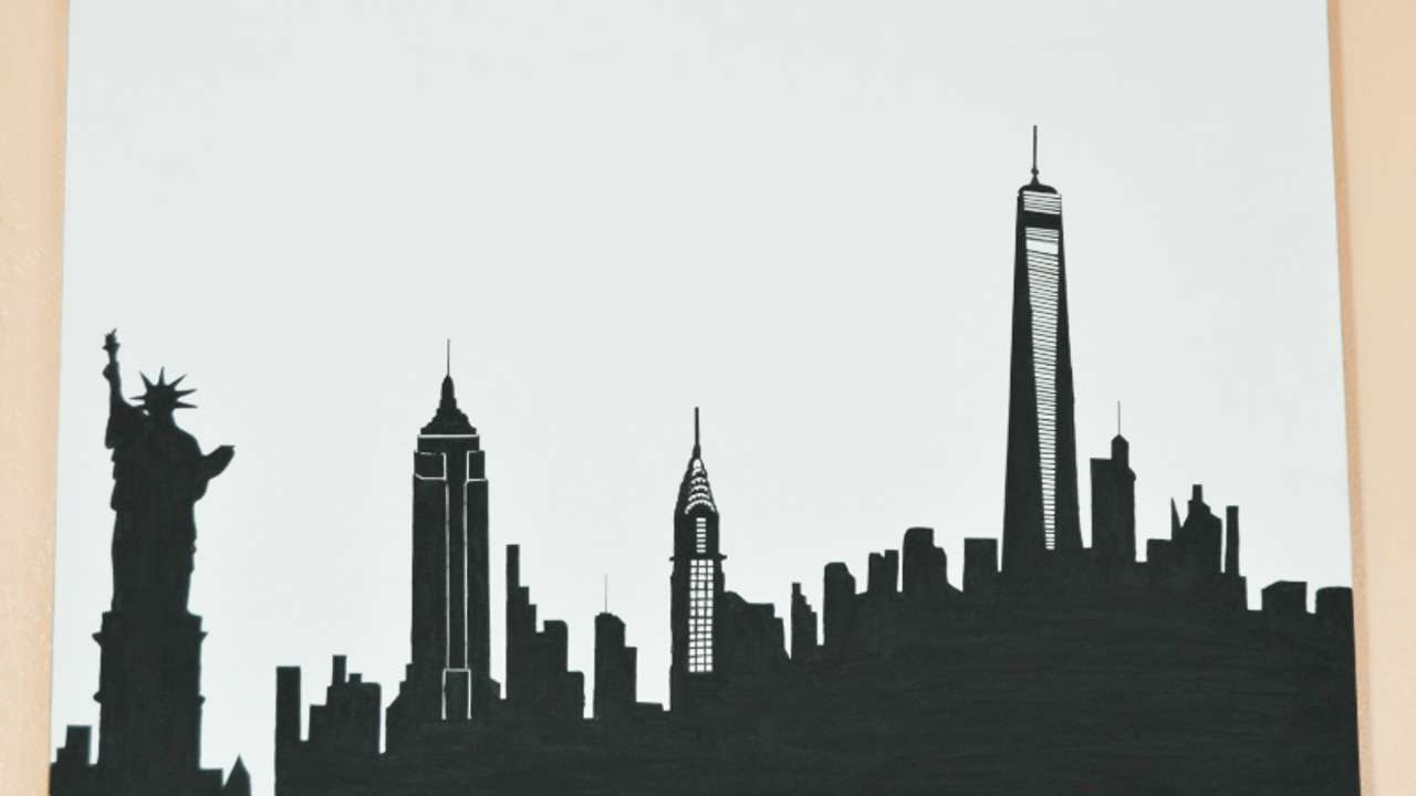 1280x720 City Landscape Drawing Simple How To Draw A Skyline Silhouette