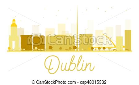 450x275 Dublin City Skyline Golden Silhouette. Vector Illustration. Simple