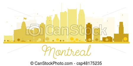 450x225 Montreal City Skyline Golden Silhouette. Vector Illustration
