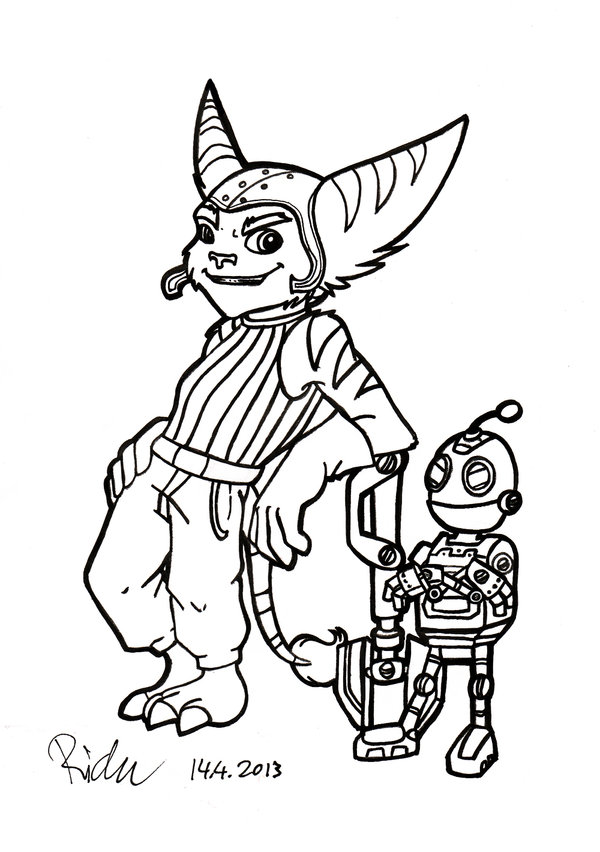 600x852 Ratchet And Clank, Zi Badass Duo Lineart By Ricku
