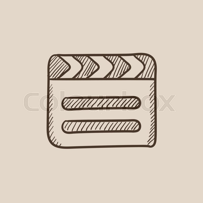 800x800 Clapboard Sketch Icon For Web, Mobile And Infographics. Hand Drawn