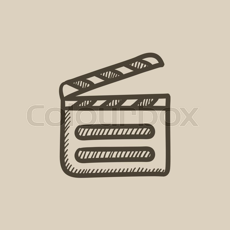800x800 Clapboard Vector Sketch Icon Isolated On Background. Hand Drawn