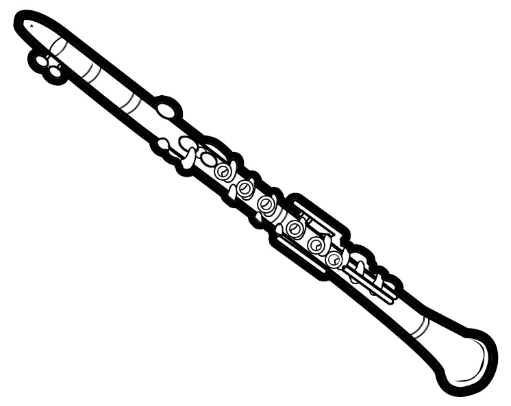 746x593 Collection Of Clarinet Drawing Simple High Quality, Free