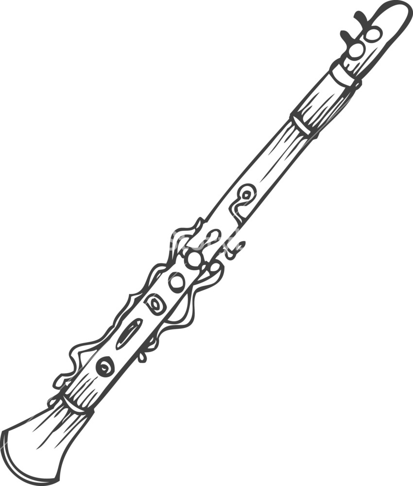 850x1000 Vector Clarinet Royalty Free Stock Image