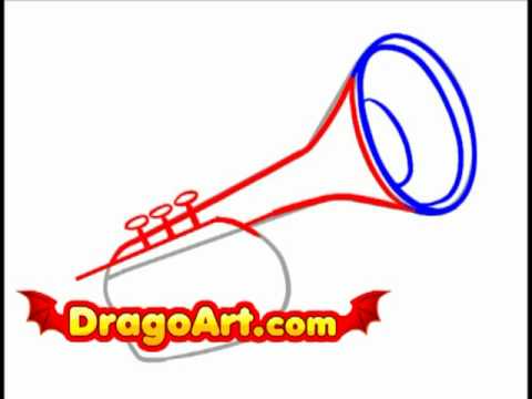 480x360 How To Draw A Trumpet, Step By Step