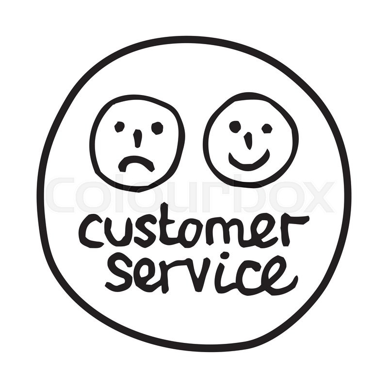 800x800 Doodle Customer Service Icon. Infographic Symbol In A Circle. Line