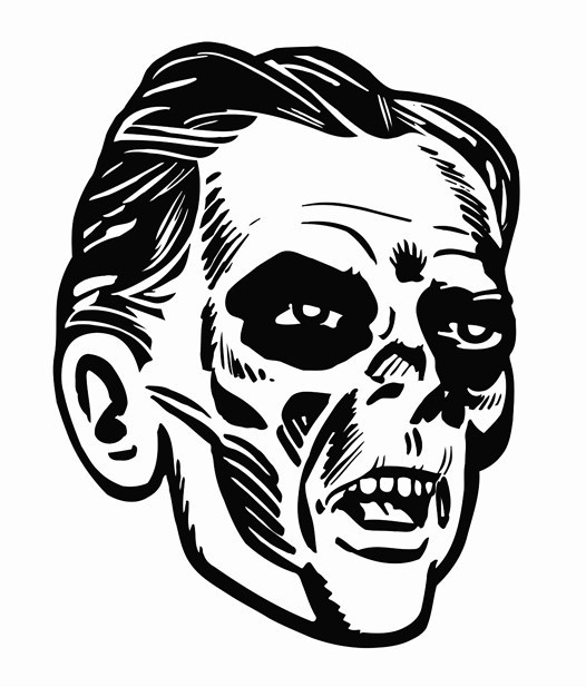 526x617 Close Up Of Zombie Man Printable Image Illustration Sketch