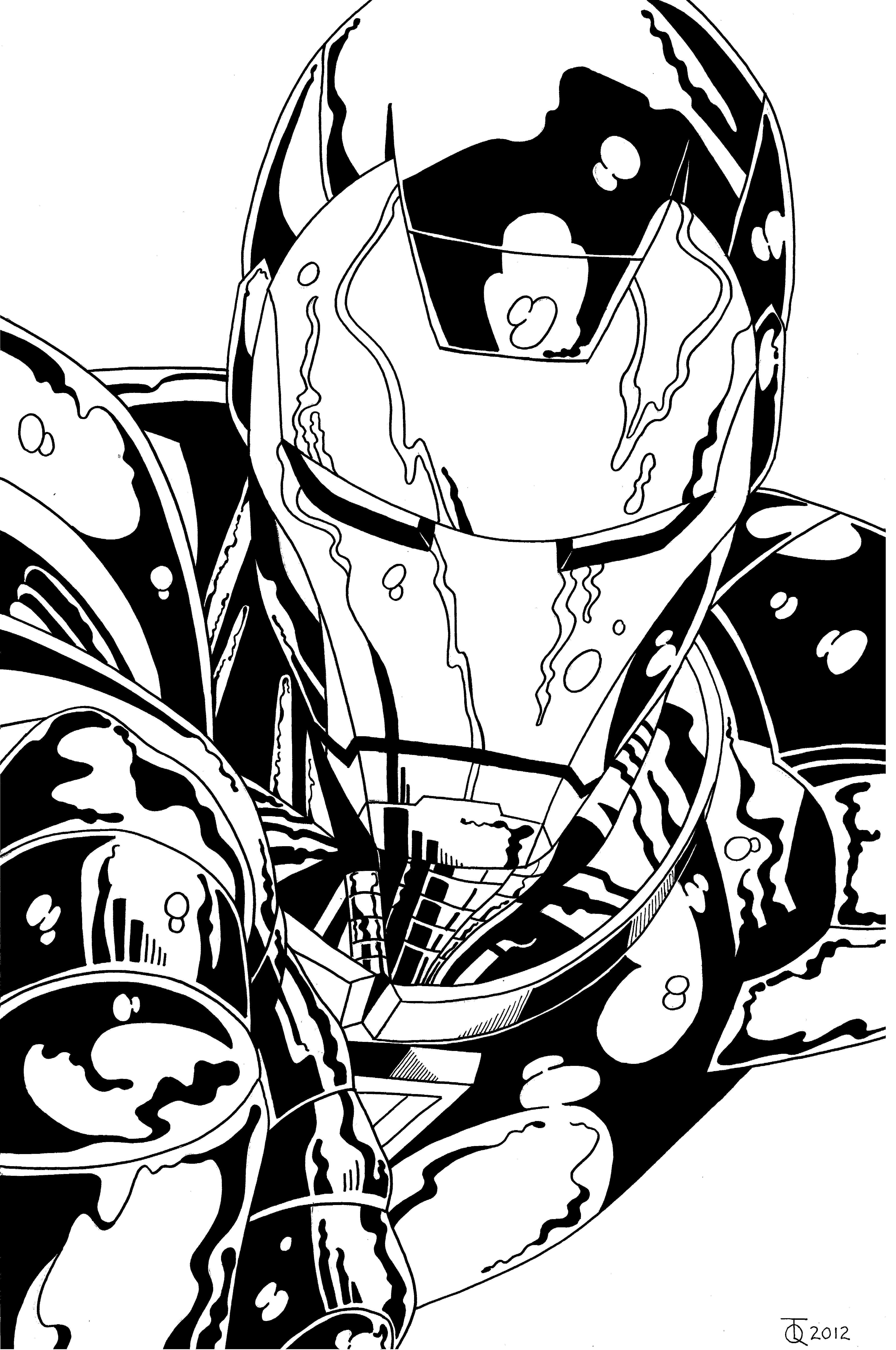4451x6704 Iron Man Close Up Ink By Tyndallsquest
