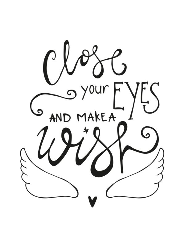600x800 Ansichtkaart Make A Wish Ansichtkaart Met Quote Close Your Eyes
