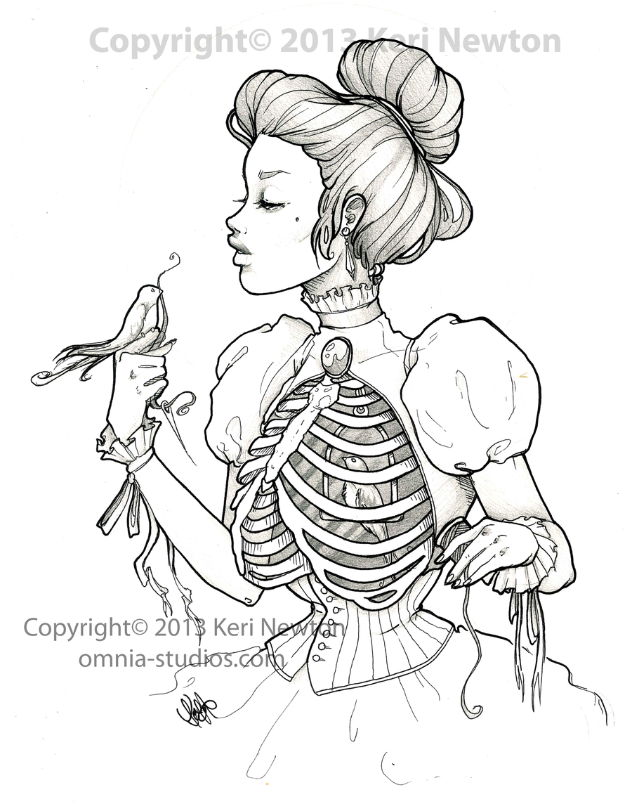 900x1144 A Caged Heart Cannot Sing By Kerinewton