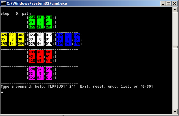 600x389 Rubik's Cube In A C  Console Program