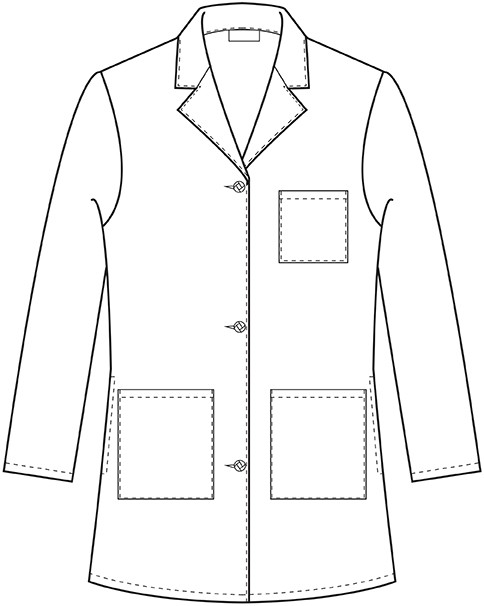 484x606 Women's French Cloth Knot Lab Coat Landau 3031