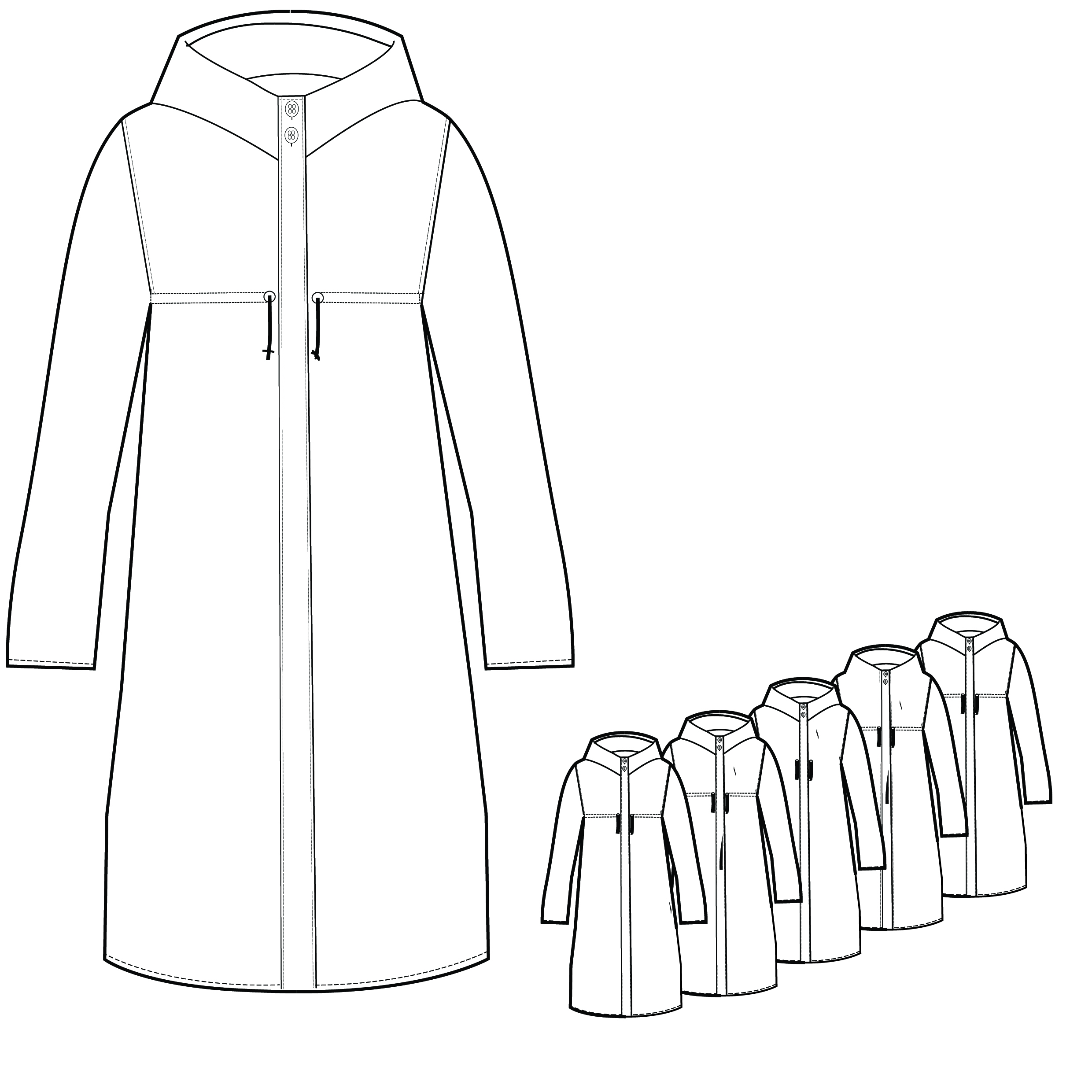 2480x2480 Women's Parka Coat Techpackbuilder