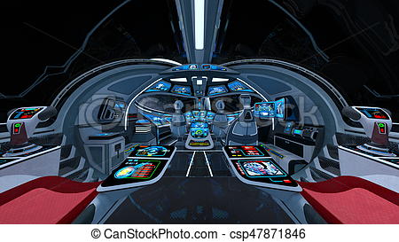450x273 3d Cg Rendering Of Space Ship Cockpit. Drawing