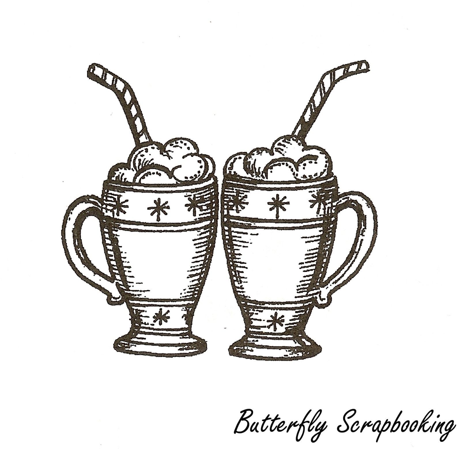 1600x1558 Winter Hot Cocoa Mugs Wood Mounted Rubber Stamp Northwoods Cc9682