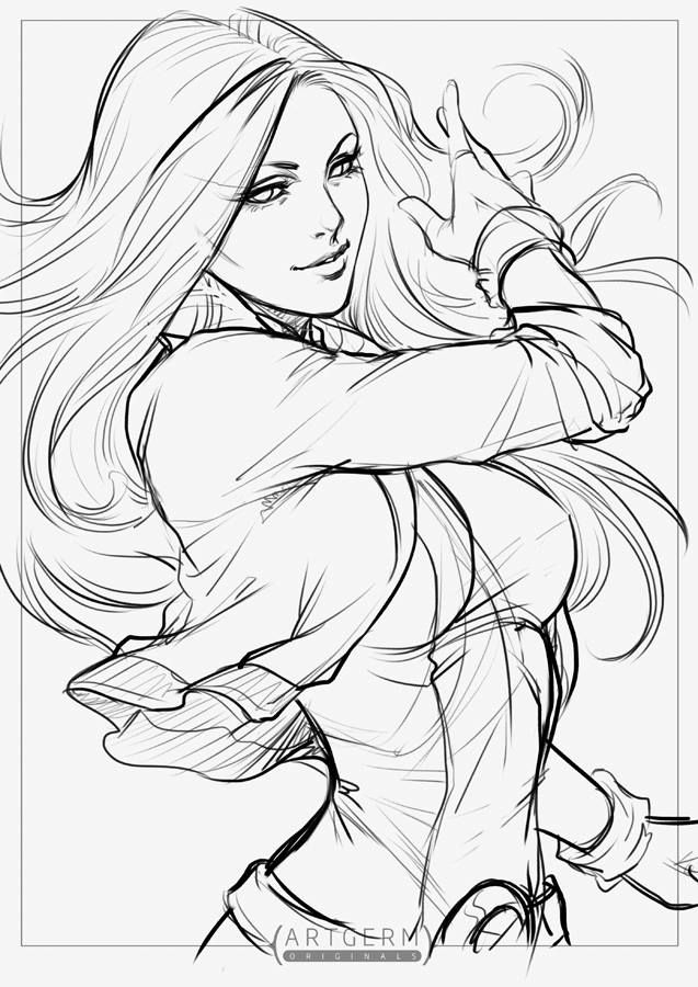 637x900 Rogue Sketch Work By Artgerm Color Pages Rogues
