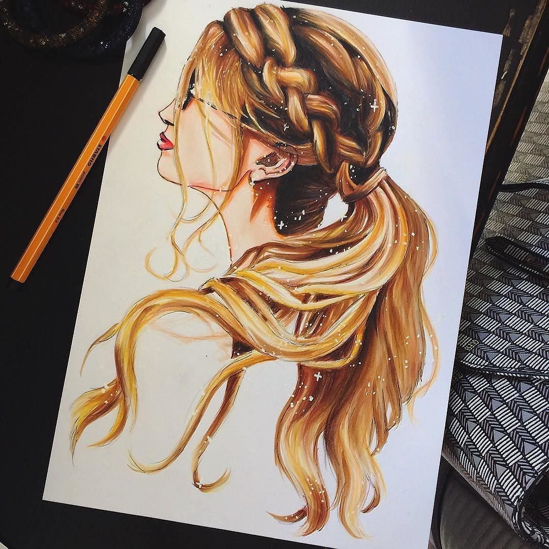 1080x1080 Hair Color Pencil Drawing Drawing Draw, Sketches
