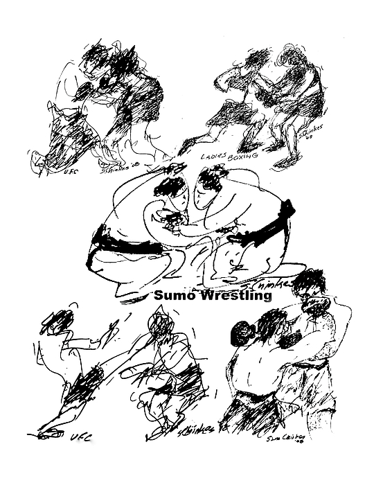 540x700 Combat Sports Drawing By Sam Chinkes