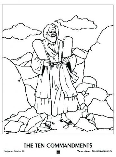 370x500 Coloring Pages ~ 10 Commandments Coloring Sheet Ten Pages