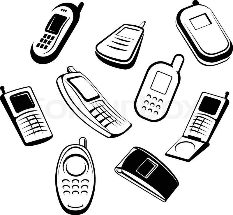 800x738 Set Of Mobile Phones For Communication Design Or Global Concepts