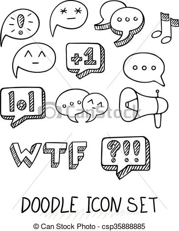 364x470 Set Of Universal Doodle Icons. Variety Of Topics. Communication
