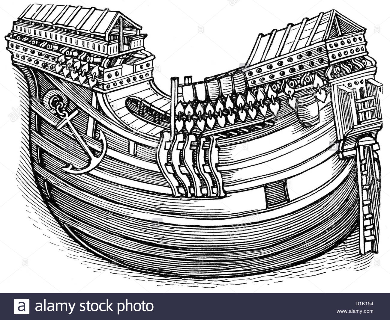 1300x1068 Historical Drawing Of A Ship's Hull, Ship Of An East Indian