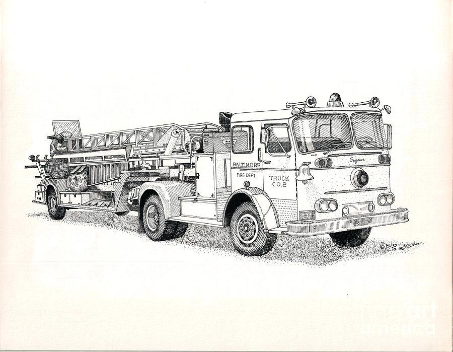 900x699 How To Draw A Fire Truck Packed With Firetruck Drawing Fire Truck