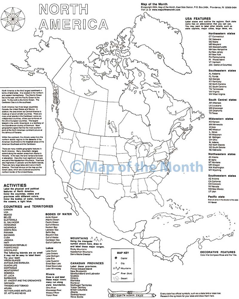 800x1000 North America Map