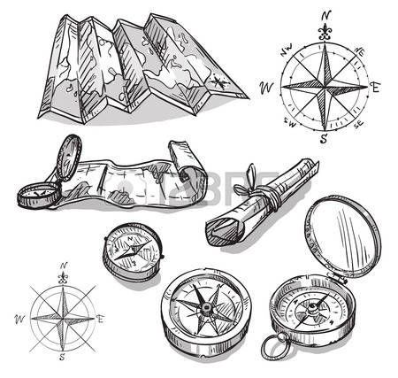 450x427 Collection Of Compass And Map Drawing High Quality, Free