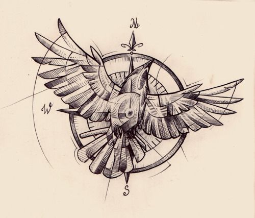 500x427 Compass Tattoo Tumblr