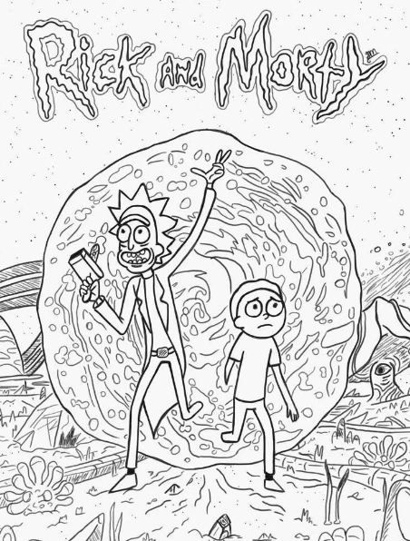 452x596 Scarce Rick And Morty Coloring Pages Complex D