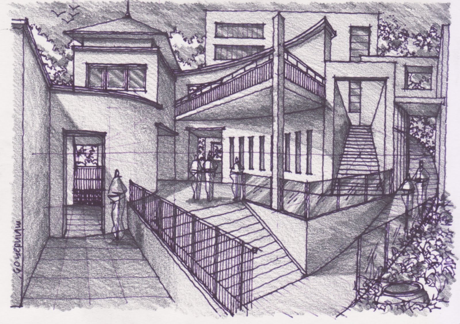 1600x1127 How To Draw Complex Spaces 141109 Pencil Rendering ~ Drawing And Paint
