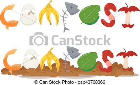 450x273 Compost Items. Typography Illustration Featuring The Word Clip