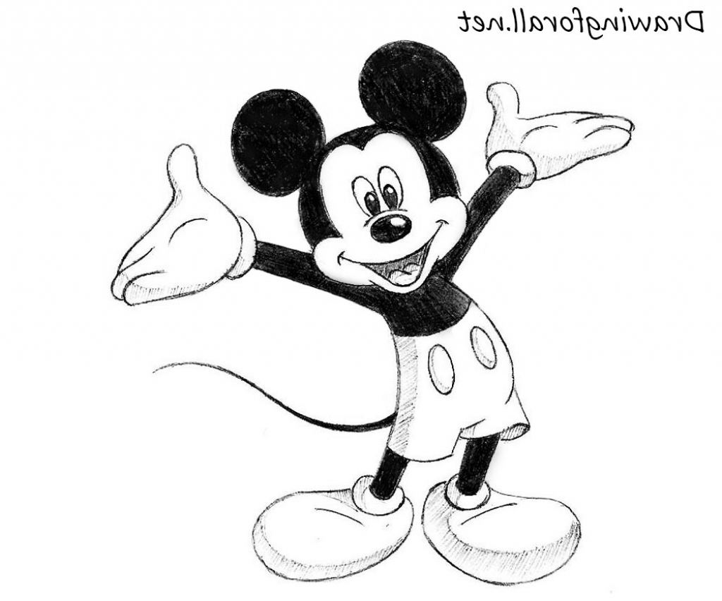 1024x852 Pencil Sketches Of Mickey Mouse