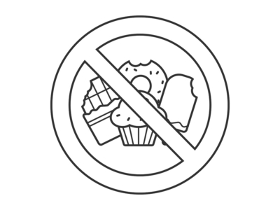 400x300 Forbidden Sign With Confectionery Linear Icon By Ruslan