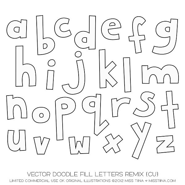 600x600 Vector Doodle Fill Letters Remix {Cu} Fonts