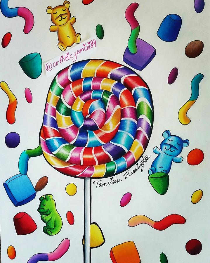 719x900 Raining Candy Drawing By Tameisha Harrington