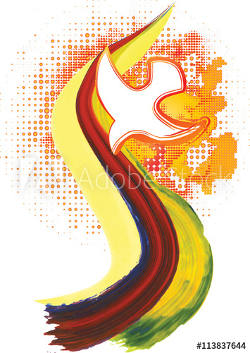 355x500 Sacrament Of Confirmation, Symbolic Drawing Illustration,