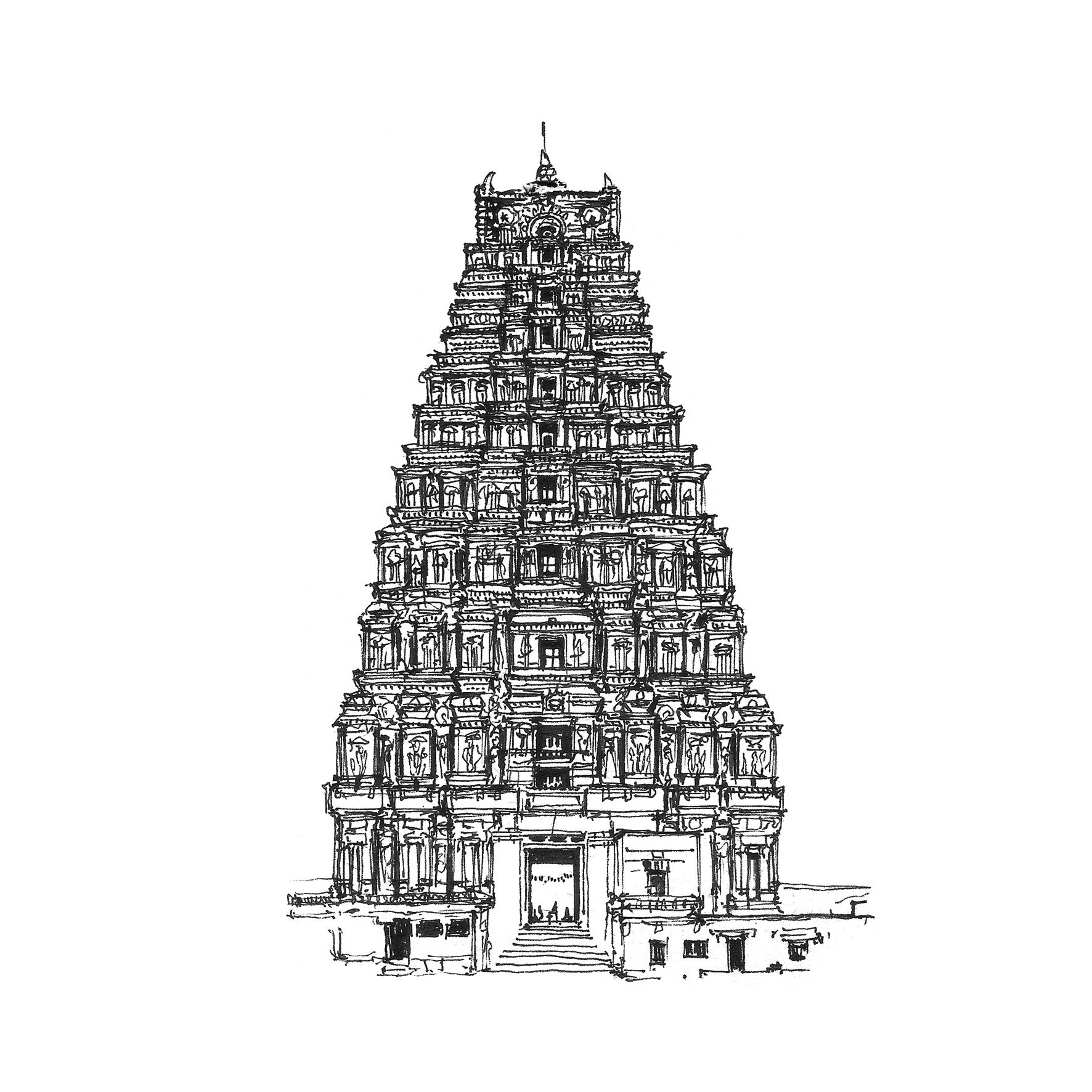 1772x1772 Temple Art Drawing Skill