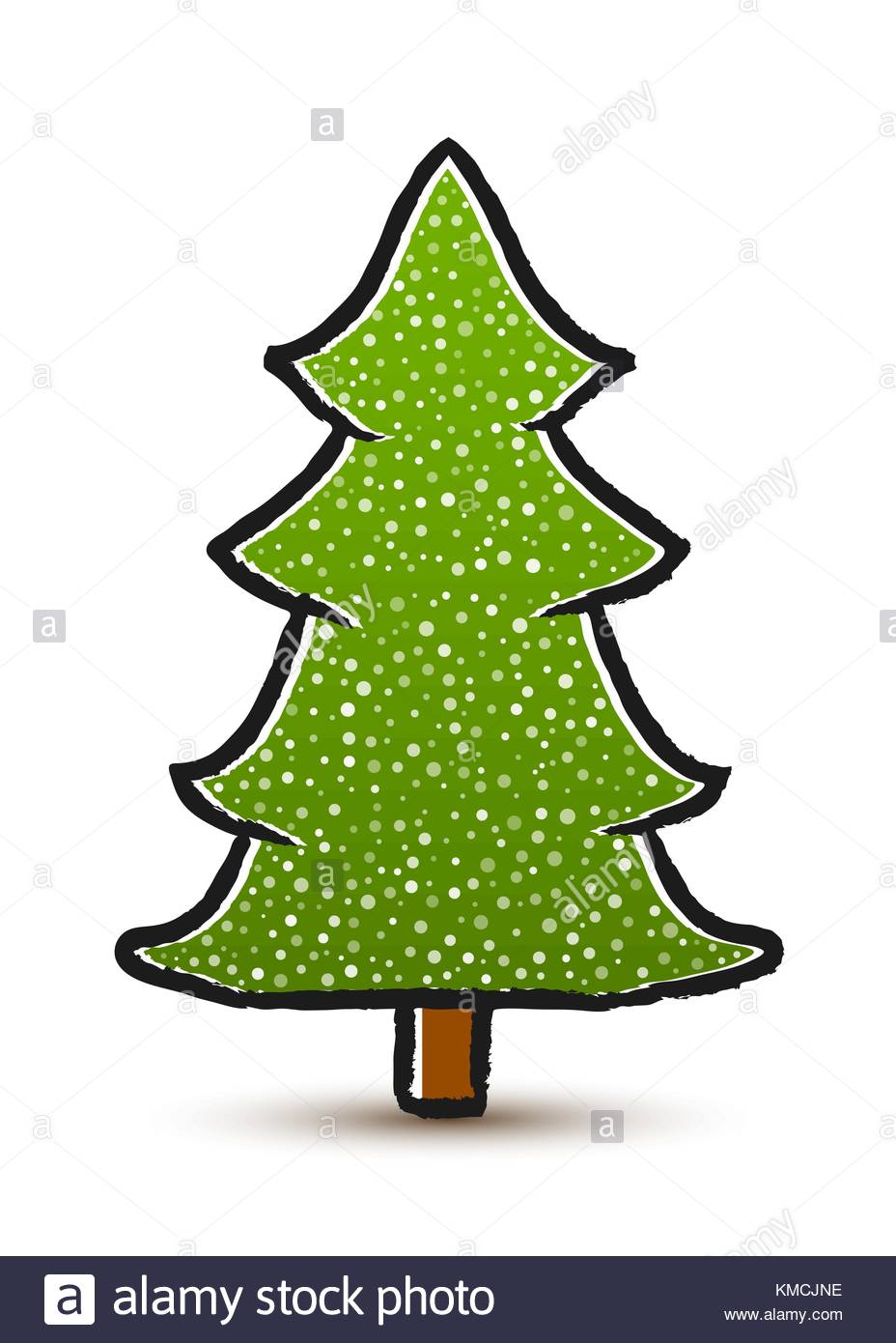 928x1390 Vector Drawing Conifer With Snow Isolated On White Background