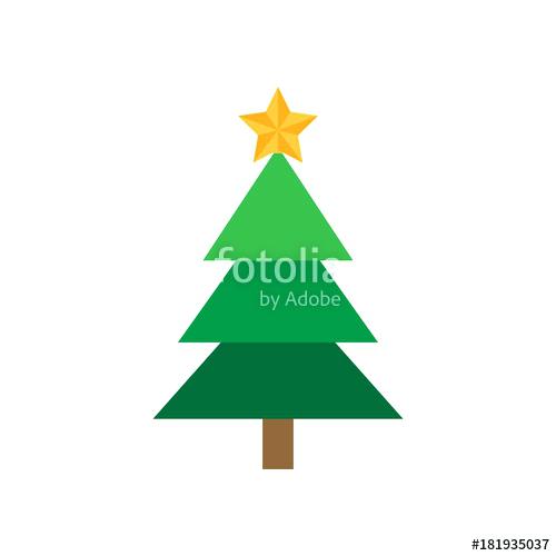 500x500 Xmas Tree Pictures With Star Festive Vector Graphic Icon Green