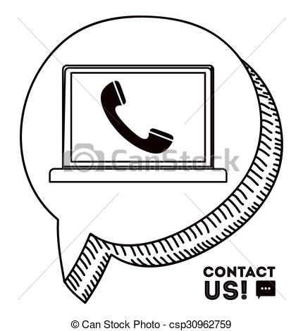 430x470 Contact Us Concept With Telemarketing Icons Design, Vector